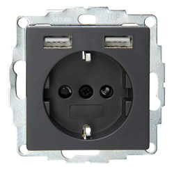 Kopp Athenis 296215182 – Unterputzsteckdose mit 2 USB-Anschlüssen