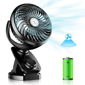 Oszillierender Mini-Clip-Ventilator 2 in 1 – 5000 mAh, wiederaufladbar über USB