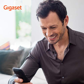 Gigaset Allrounder - Teléfono inalámbrico - Pantalla grande de alto contraste - Calidad de audio brillante - Perfiles de sonido personalizables - Función manos libres - Protección de llamadas, negro