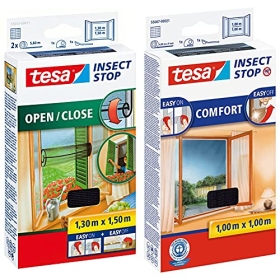 Москитные сетки tesa Insect Stop COMFORT: открытие/закрытие для окон 130x150 см и 100x100 см.