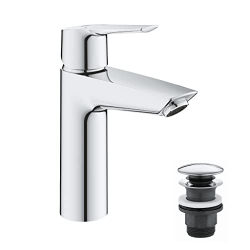 Змішувач для ванної кімнати Grohe Quickfix Start, одноважільний змішувач для раковини, DN 15, M-Size, хром, включно з монтажним інструментом, 24204002