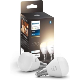 Philips Hue white E14 LED bulbs, 2-pack, dimmable with smart control