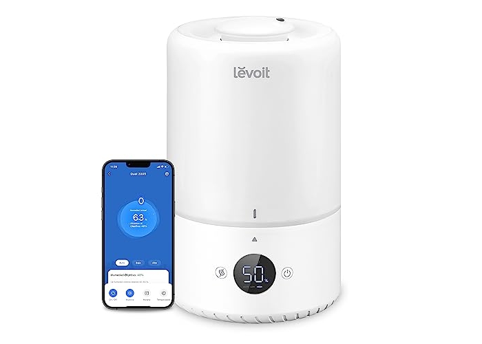 LEVOIT 3L Top-Fill-Luftbefeuchter für Babys zur Linderung von Schleim mit 25 Stunden, Ultraschall-Diffusor mit kühlem Nebel, kompatibel mit Alexa und App LEVOIT 3L Top-Fill-Luftbefeuchter für Babys zur Linderung von Schleim mit 25 Stunden, Ultraschall-Diffusor mit kühlem Nebel, kompatibel mit Alexa und App