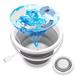 Portable Mini Ultrasonic Washing Machine – Flexible Basket with USB