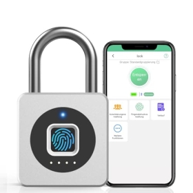 Fingerprint Padlock with Bluetooth: Anweller Secure Padlock with USB Charging for Sports, Luggage and Home Security