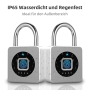 Fingerprint Padlock with Bluetooth: Anweller Secure Padlock with USB Charging for Sports, Luggage and Home Security