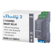 Shelly Pro 2 – 2-Kanal-DIN-Schienen-Relaisschalter mit WLAN-, LAN- und Bluetooth-Verbindung – 25 A | Alexa und Google Home | iOS-Android-App | Lichtsteuerung | Fernbedienung für Motorventil