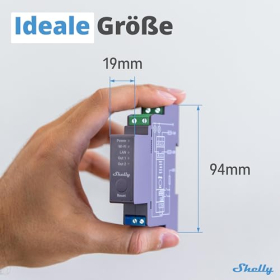 Shelly Pro 2 – Interruptor de relé para carril DIN de 2 canales con conexión Wi-Fi, LAN y Bluetooth – 25 A | Alexa y Google Home | Aplicación iOS-Android | Control de iluminación | Control remoto para válvula de motor