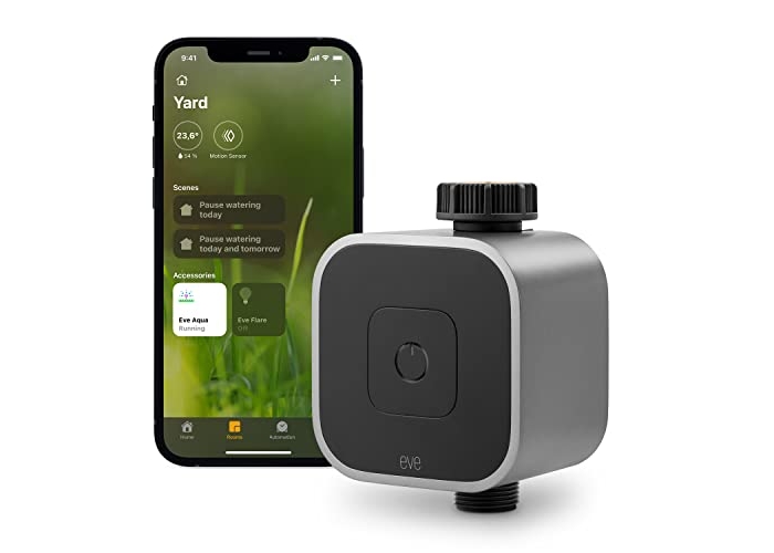 Eve Aqua – Smart Irrigation Controller for Apple Home App and Siri; Automatic Scheduled Watering, Remote Access, No Gateway Required, Bluetooth, Thread Eve Aqua – Smart Irrigation Controller for Apple Home App and Siri; Automatic Scheduled Watering, Remote Access, No Gateway Required, Bluetooth, Thread