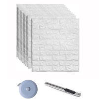 newgulzar 3D Wallpaper Wall Panels Self-adhesive 10 Pieces Brick Waterproof Wallpaper Wall Stickers Foam Wallpaper