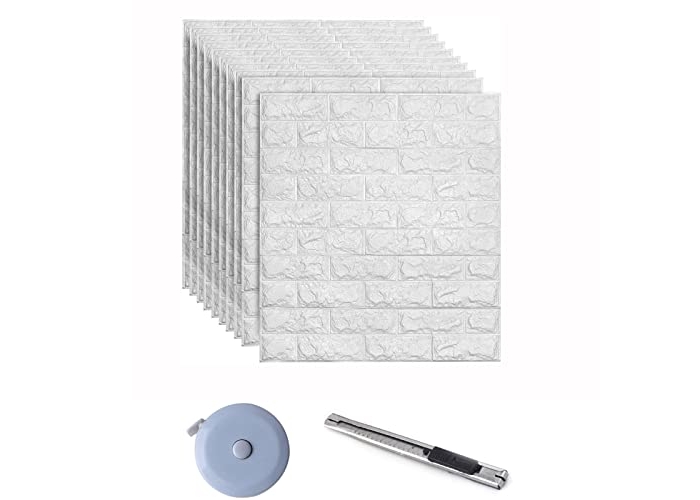newgulzar 3D Wallpaper Wall Panels Self-Adhesive 10 Pieces Brick Waterproof Wallpaper Wall Stickers Foam Wallpaper 35 x 38.5 cm for Kitchen Living Room Bedroom Children's Room (White) newgulzar 3D Wallpaper Wall Panels Self-Adhesive 10 Pieces Brick Waterproof Wallpaper Wall Stickers Foam Wallpaper 35 x 38.5 cm for Kitchen Living Room Bedroom Children's Room (White)