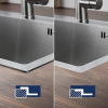 Senhill Evier de Cuisine und Evier 1 Edelstahl mit Rückenlehne mit 2 Trous de Montage Evier de Cuisine Kit, 60 * 45 * 20 cm (Silber)