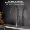 Briwellna Fast Heating Faucet Water Heater, Stainless Steel Hot Water Tap with Digital Display, 360 Degree Rotatable Cold and Hot Water Tap