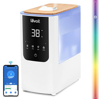 LEVOIT Smart Luftbefeuchter, Warm- & Kaltnebel Max 550ml/h, 4,5L Luftbefeuchter bis 40m² 45H, 26dB Aroma Raumluftbefeuchter mit Nachtlicht für Schlafzimmer, Kinderzimmer und Pflanzen