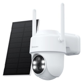 GALAYOU Cámara de Vigilancia Solar Exterior con Batería - Cámara Inalámbrica 2K con Visión Nocturna en Color, WiFi 2.4GHz, Sensor de Movimiento PIR, Audio Bidireccional, Compatible con Alexa