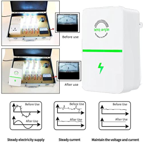 Pro Power Saver, Haushalts-Stromsparer, Energiespargerät, Stromsparbox, Haushalts-Büro-Marktgerät, Elektrischer intelligenter Stecker, 90-250 V (EU 1 Stück)