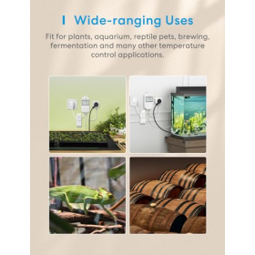 Meross - Termostato inteligente con toma WiFi para Apple HomeKit, Alexa y Google Home, 16A, para invernaderos, cervecerías y cría