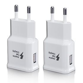 2 Pack USB Charging Plug, Fast Charger Power Supply USB Adapter Charging Plug Compatible with Samsung Galaxy S21 S20 S10 S6 S7 S8 S9/Edge/Plus/Active, A71, A54, A13, A03, Z Flip3, Z Fold2, M53 5G