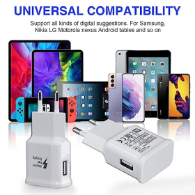 2 Stück USB Ladestecker, Schnellladegerät Netzteil USB Adapter Ladestecker Kompatibel mit Samsung Galaxy S21 S20 S10 S6 S7 S8 S9/Edge/Plus/Active, A71, A54, A13, A03, Z Flip3, Z Fold2, M53 5G