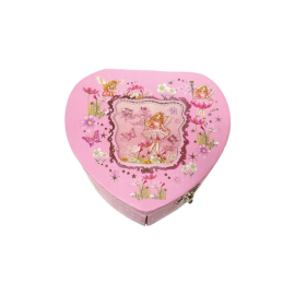 Alevar Cofanetto Portagioie Bambina Scatola per Gioielli Cuore 3 Scomparti, formato 12x10,5x8 cm, Fantasia Casuale