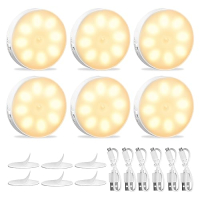 Night light with motion detector, 6 pieces LED cabinet lighting