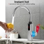 Electric faucet stainless steel 230V, kyaoayo electric faucet with instant water heater 360° rotatable kitchen faucet with instant water heater for kitchen [energy class A]