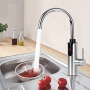 Elektrischer Wasserhahn Edelstahl 230V,kyaoayo Elektrischer Wasserhahn mit Durchlauferhitzer 360° Drehbar KüChenarmatur Armatur mit Sofortiger Warmwasserbereiter für Küche           [Energieklasse A]