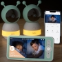 BOIFUN 2K HD Babyphone mit App, Dual-Kameras, geteiltem Bildschirm, PTZ, Tracking und Temperatur-/Luftfeuchtigkeitsmessung