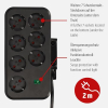 Brennenstuhl Estilo double-sided table extension cable with on/off switch and surge protection