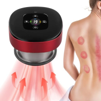 3 in 1 Electric Cupping Set,Electric Cupping Therapy Massager Machine,12 Adjustable Temperatures Professional Vacuum Cupping Massager with Red Light,Handheld Scraping Tool with LCD Screen