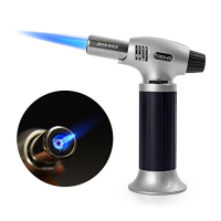 Kitchen torch, refillable cooking torch with safety lock and adjustable flame, ideal for crème brûlée desserts
