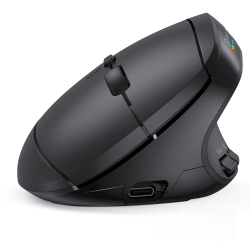 MEETION Ergonomic Mouse, Wireless Mouse, Bluetooth Vertical Rechargeable Mice, 4 Adjustable DPI 2400, Bluetooth 5.2+5.2+USB Mouse for Windows/Mac