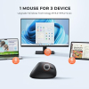 Ergonomic Mouse, Wireless Mouse, Bluetooth Vertical Rechargeable Mice, 4 Adjustable DPI 2400, Bluetooth 5.2+5.2+USB Mouse for Windows/Mac