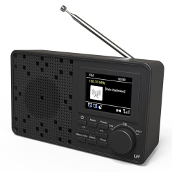Радіо DAB, радіо LFF DAB Plus, цифрове радіо DAB, цифрове радіо з Bluetooth, маленьке радіо з розеткою, кухонне радіо FM-радіо DAB на батарейках, радіо з кольоровим дисплеєм 2,4 дюйма, чорний