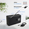 Радіо DAB, радіо LFF DAB Plus, цифрове радіо DAB, цифрове радіо з Bluetooth, маленьке радіо з розеткою, кухонне радіо FM-радіо DAB на батарейках, радіо з кольоровим дисплеєм 2,4 дюйма, чорний