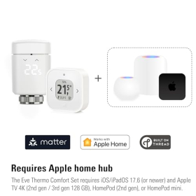 EVE Thermo – Kit Confort para 1 radiador, incluye 1 unidad de control EVE Thermo, compatible con Apple Home, requiere Apple TV 4K