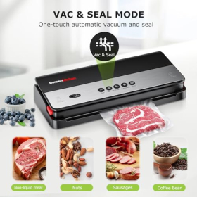 Selladora al vacío Bonsenkitchen para alimentos secos y húmedos con cortador y bolsas de aluminio