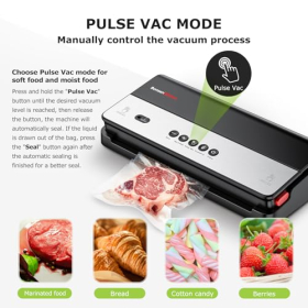 Selladora al vacío Bonsenkitchen para alimentos secos y húmedos con cortador y bolsas de aluminio