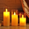 Diogeynu - Pilar electrónico LED sin llama, funciona con pilas, con luz parpadeante de llama realista, ideal para bodas y fiestas