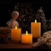 Diogeynu - Pilar electrónico LED sin llama, funciona con pilas, con luz parpadeante de llama realista, ideal para bodas y fiestas