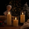 Diogeynu - Pilar electrónico LED sin llama, funciona con pilas, con luz parpadeante de llama realista, ideal para bodas y fiestas