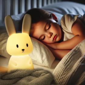 Playtastic children's lamp night light: battery silicone night light rabbit