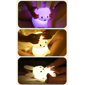 Playtastic children's lamp night light: battery silicone night light rabbit