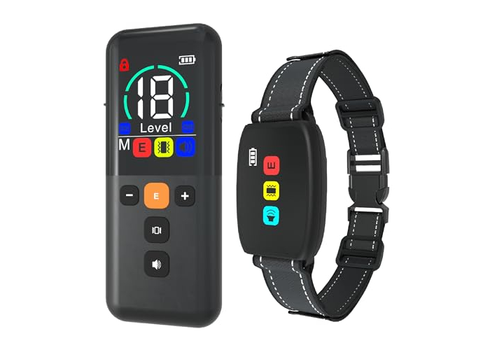 Collar de adiestramiento para perros Meloives, 3000 metros de altitud, 3 modos de vibración/descarga eléctrica/sonido con bloqueo de seguridad, protección IPX67 y recargable. Collar de adiestramiento para perros Meloives, 3000 metros de altitud, 3 modos de vibración/descarga eléctrica/sonido con bloqueo de seguridad, protección IPX67 y recargable.