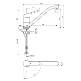 Ideal Standard BC130AA kitchen faucet, chrome