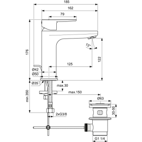 Ideal Standard kitchen tap for large basins