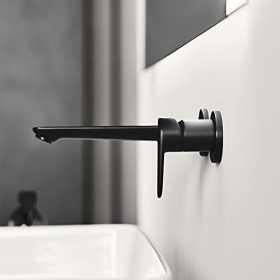 Ideal Standard Cerafine O Wand-Waschtischmischer, Schwarz Seidenfinish, Auslauf 224 mm