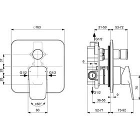 Ideal Standard Ceraplan single-lever bath and shower mixer, chrome