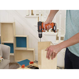 Taladro atornillador BLACK+DECKER BDCDD12S1 de 12 V, 550 rpm, portabrocas sin llave de 10 mm