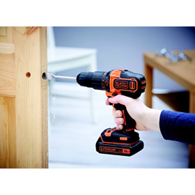 BLACK+DECKER BDCHD18BOA, 18V impact drill with 2 lithium batteries & 160 accessories